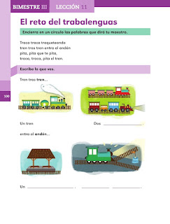 Apoyo Primaria Español 1er grado Bimestre 3 lección 11 El reto del trabalenguas  