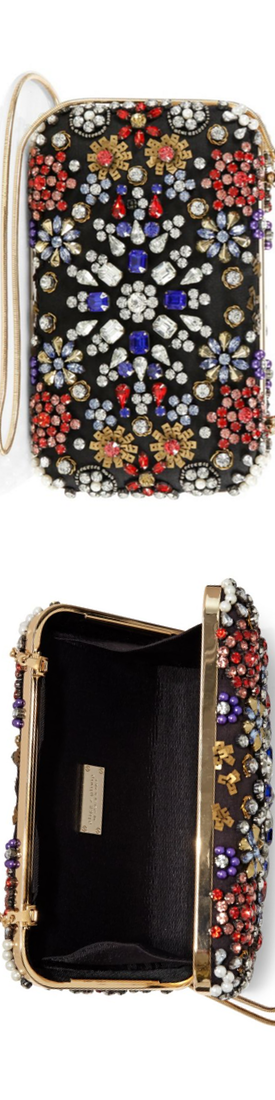 Alice + Olivia Crystal-Embellished Chain Clutch