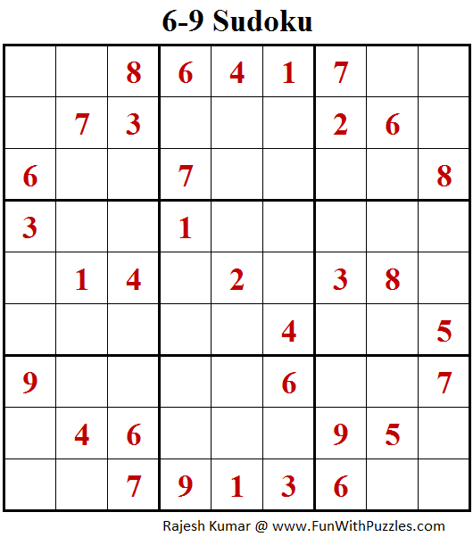 6-9 Sudoku  (Fun With Sudoku #137)