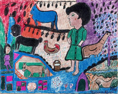 oman Warning Black Dog Not to Eat Too Many Mulberries (1978), Nellie Mae Rowe