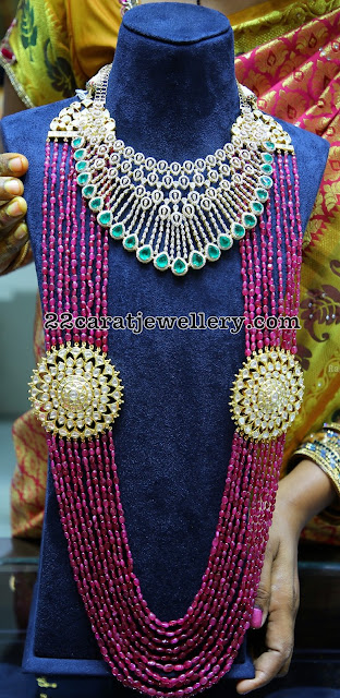 Heavy Diamond Choker Ruby Beads Long Haram Heavy Diamond Choker Ruby Beads Long Haram