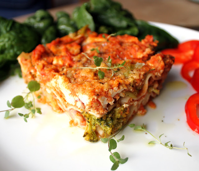 Oppskrift Hjemmelaget Lasagne Vegetarlasagne Vegan Tofu Linser Vegetabilsk Protein Brokkoli Sunn