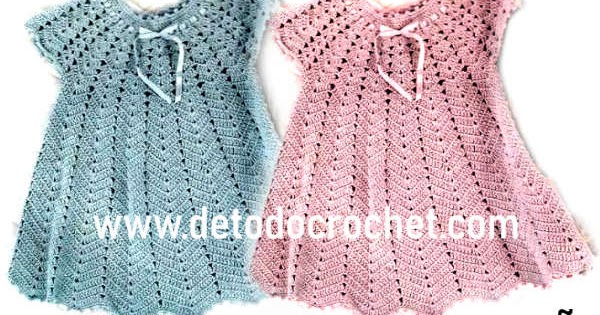 Patrones de vestido para bebés a crochet con moldes y paso a paso