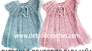 Patrones de vestido para bebés a crochet con moldes y paso a paso