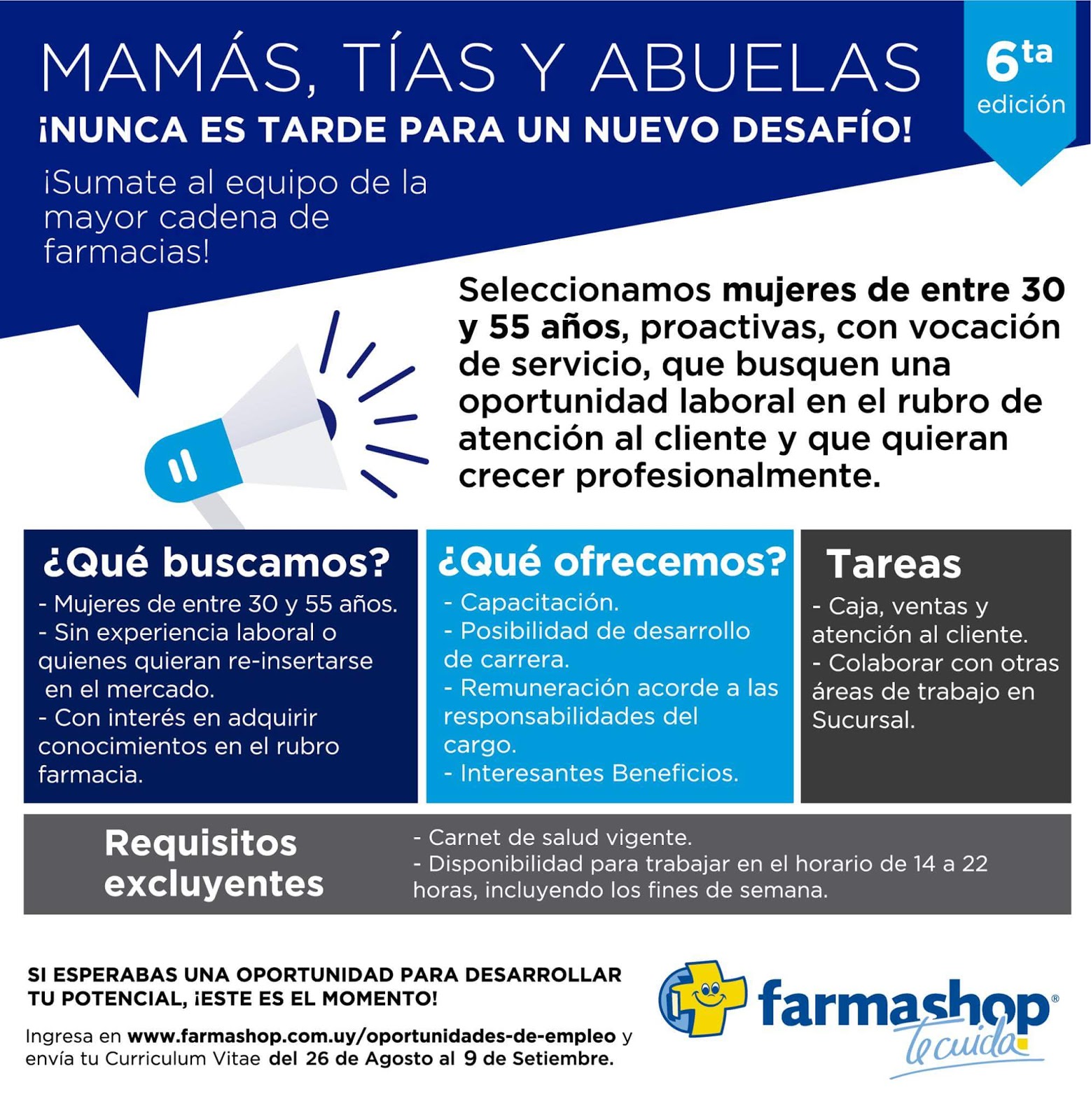 Conseguir Trabajo En Uruguay Mujeres De 30 A 55 Anos Farmashop