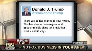 Trump knocks down reports of big 401(k) squeeze in GOP tax plan: 'NO change'