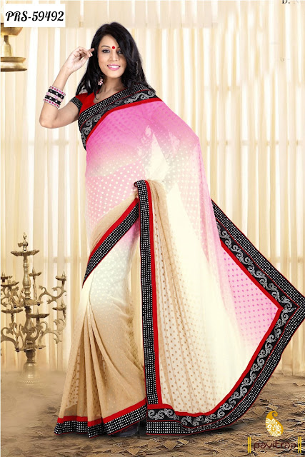 Shop Dark Pink Color Pure Chiffon Saree for Women Daily Wear Attire Online Shopping at Cheapest Rate Cost Price at Pavitraa.in