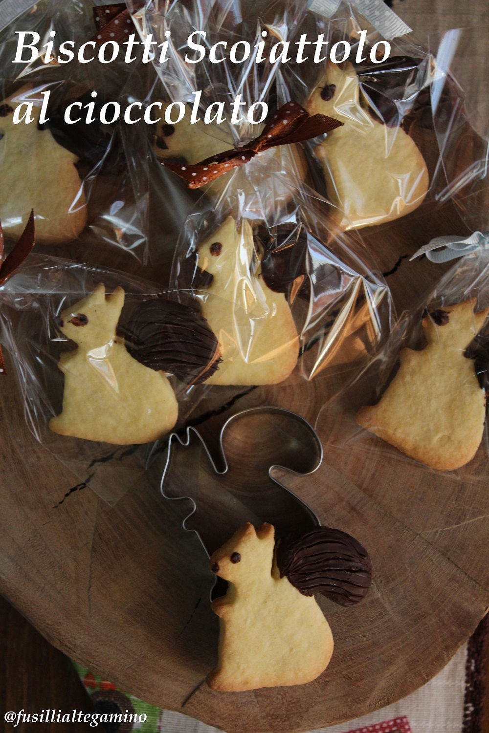 fusillialtegamino Biscotti a forma di scoiattolo con cioccolato