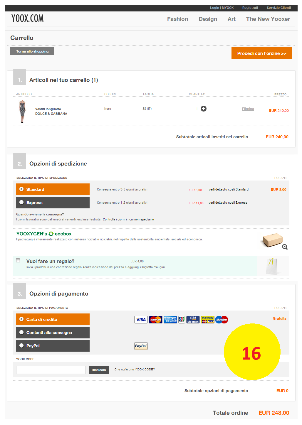 Yoox pagamento contrassegno Clearance