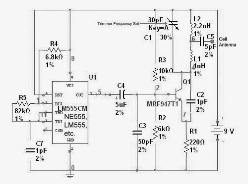Simple GSM Cell Phone Jammer Circuit Diagram | Electronic Circuit