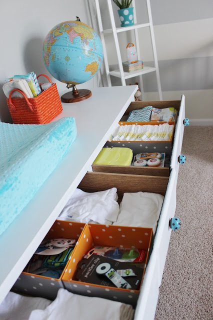 Organizing nursery dresser drawers