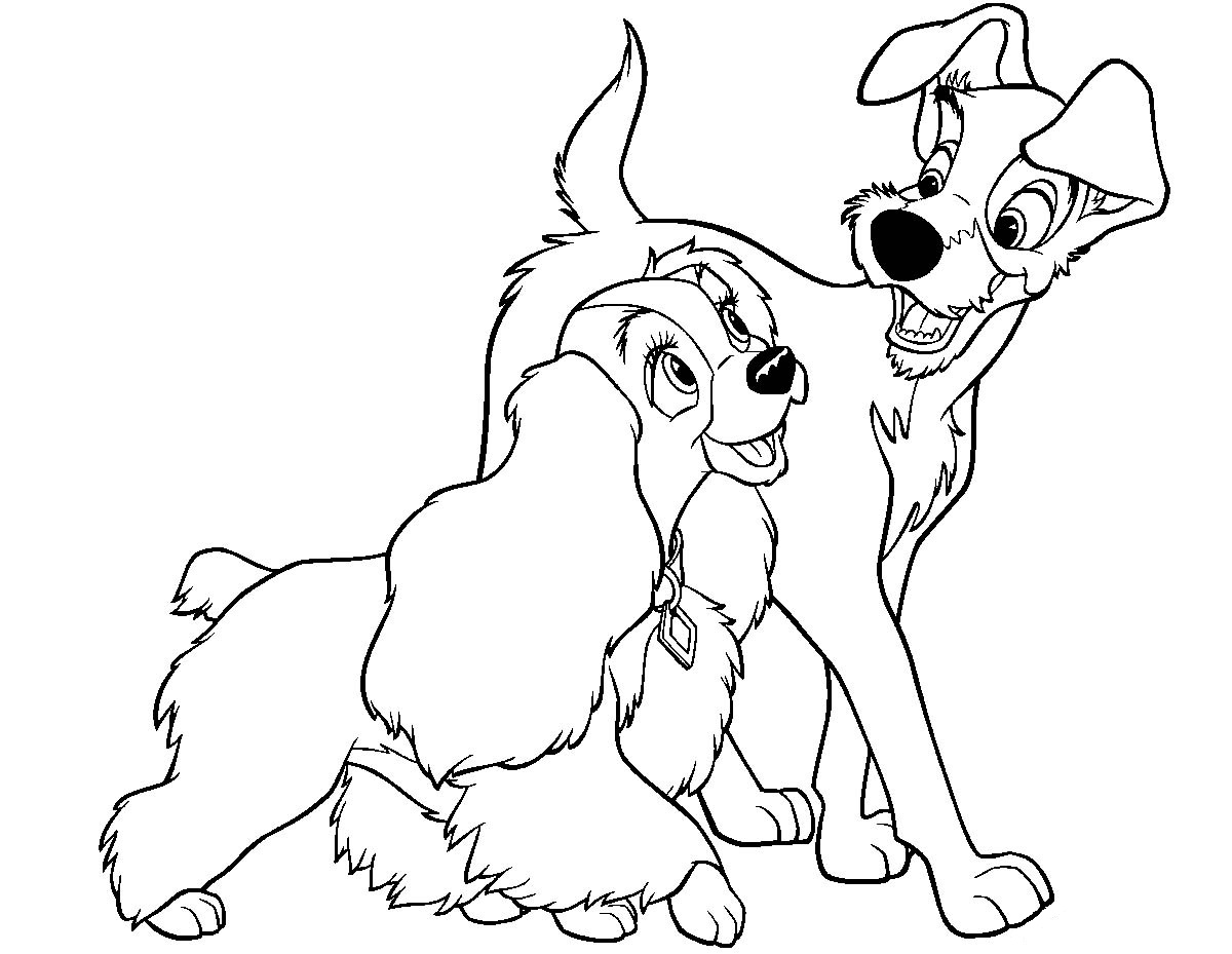 Disney Coloring Pages To Print Lady And The Tramp Coloring Pages