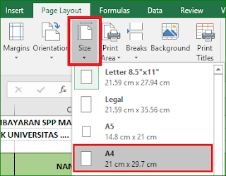 paper size excel Cara Cepat Mencetak dengan Print Area excel