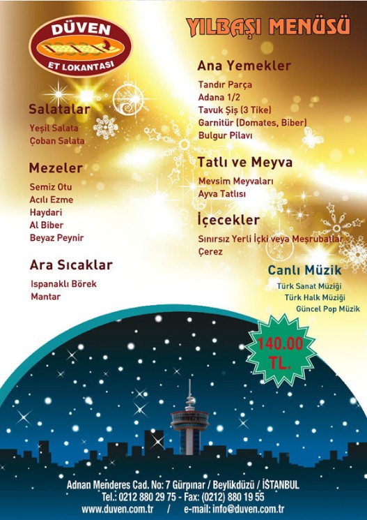 Yılbaşı Mekanları Düven Et Lokantası / Gürpınar Beylikdüzü