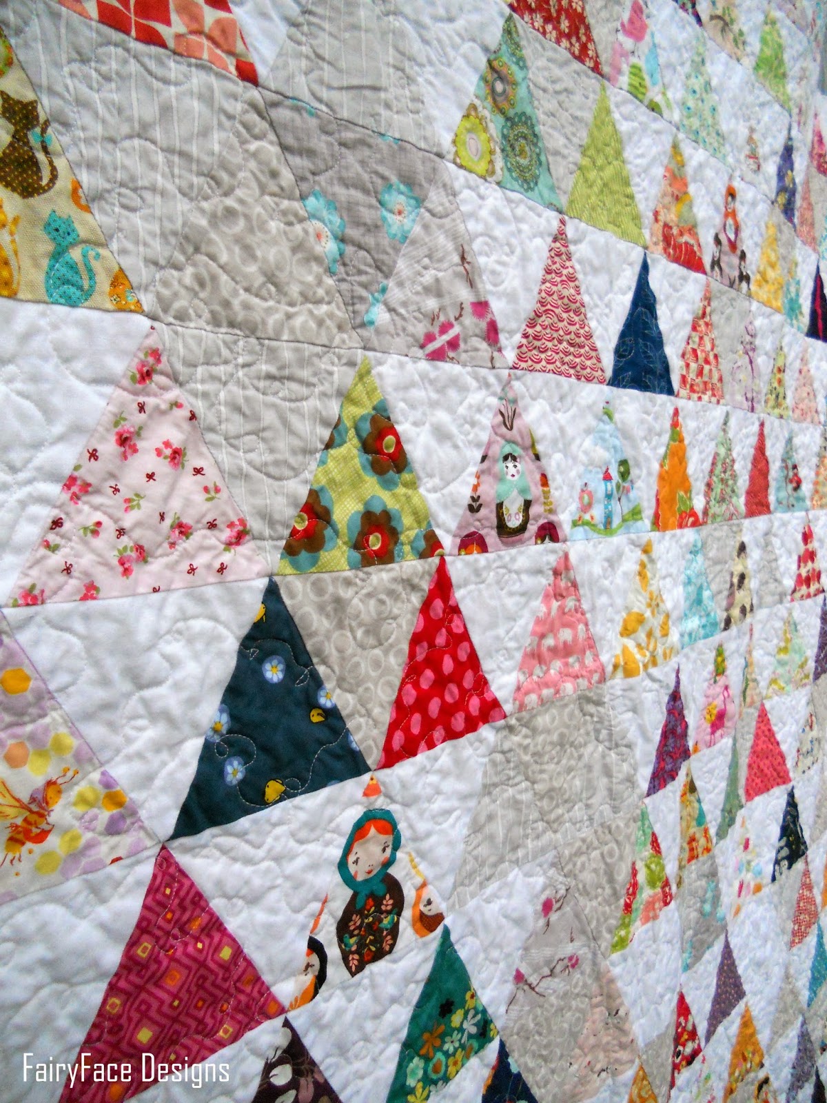 FairyFace Designs Pyramid Quilt..1st quilt finish of 2014