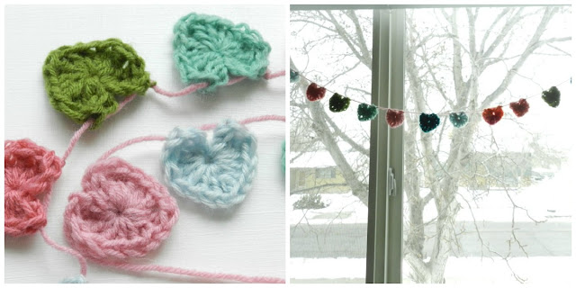 Crochet Hearts Garland
