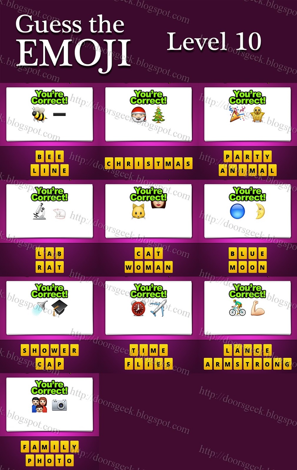 Guess The Emoji [Level 10] Answers Cheats Doors Geek