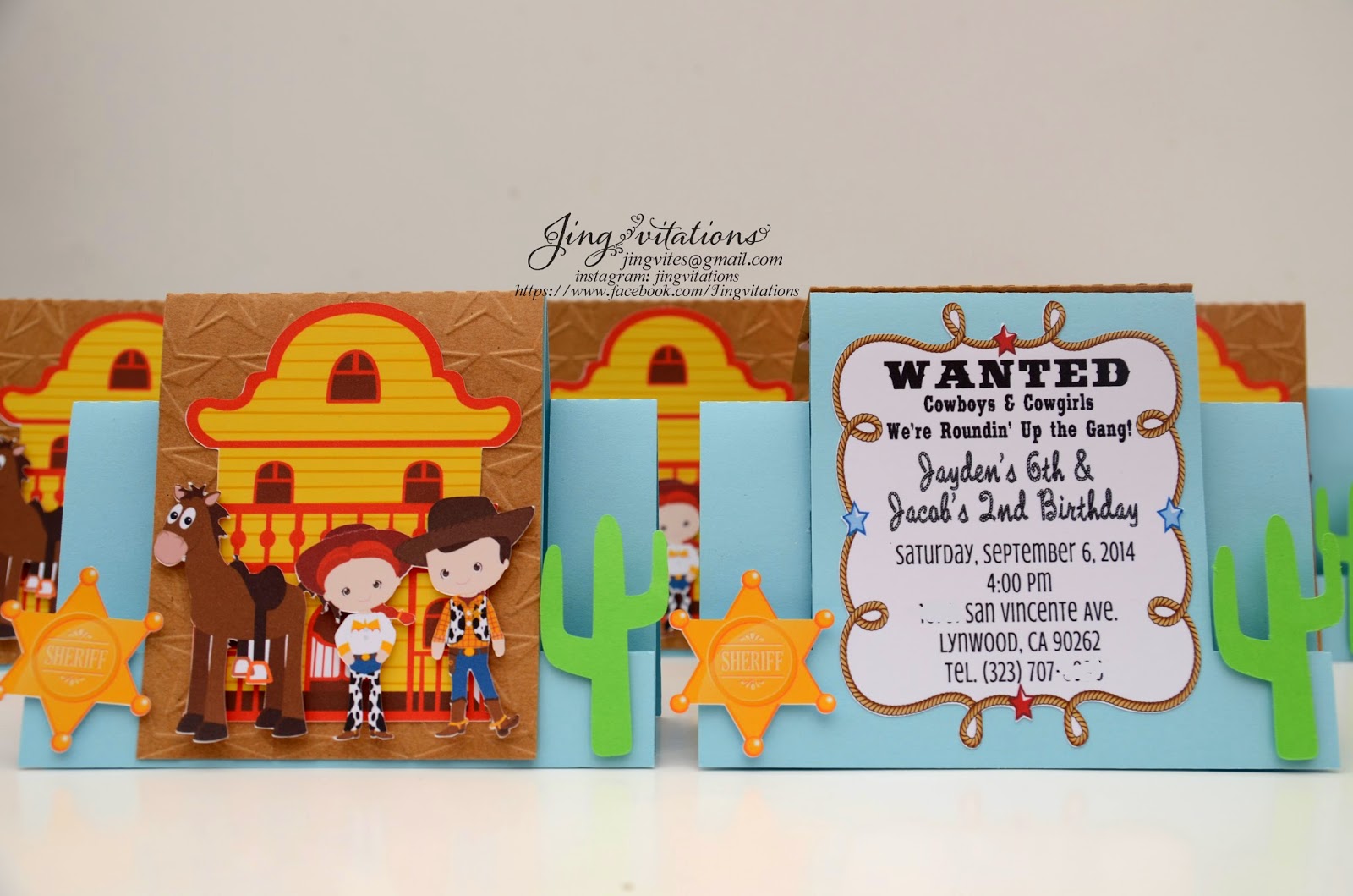 Birthday and Baby Shower Invitations Toy Story invitations Cowboy
