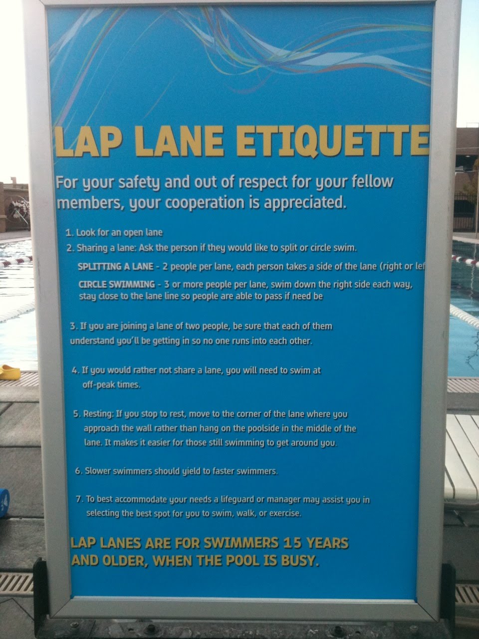 CAC Boulder Swim Lap Lane Etiquette Check out our new sign!!