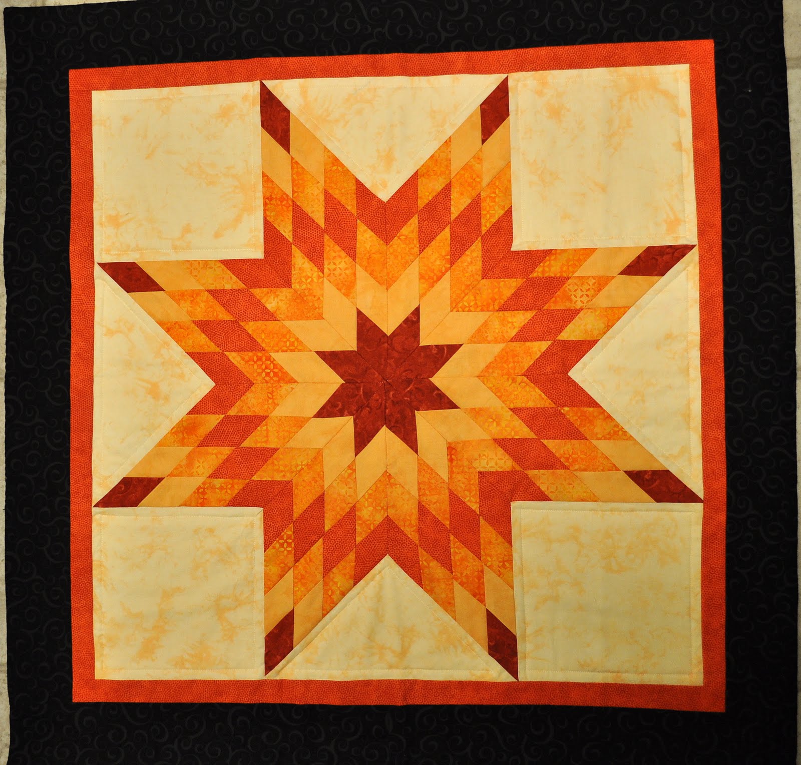 Orange Lone Star Quilt