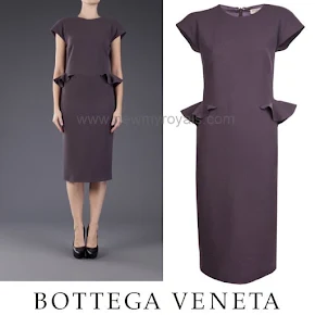 Queen Maxima Style Bottega Veneta Purple Sleeveless Ruffle Dress