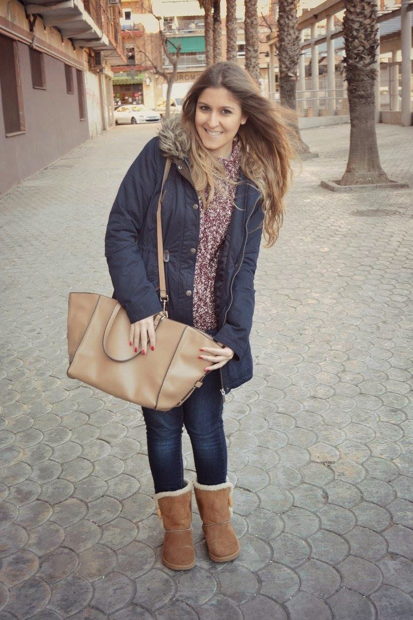 outfit botas ugg beige