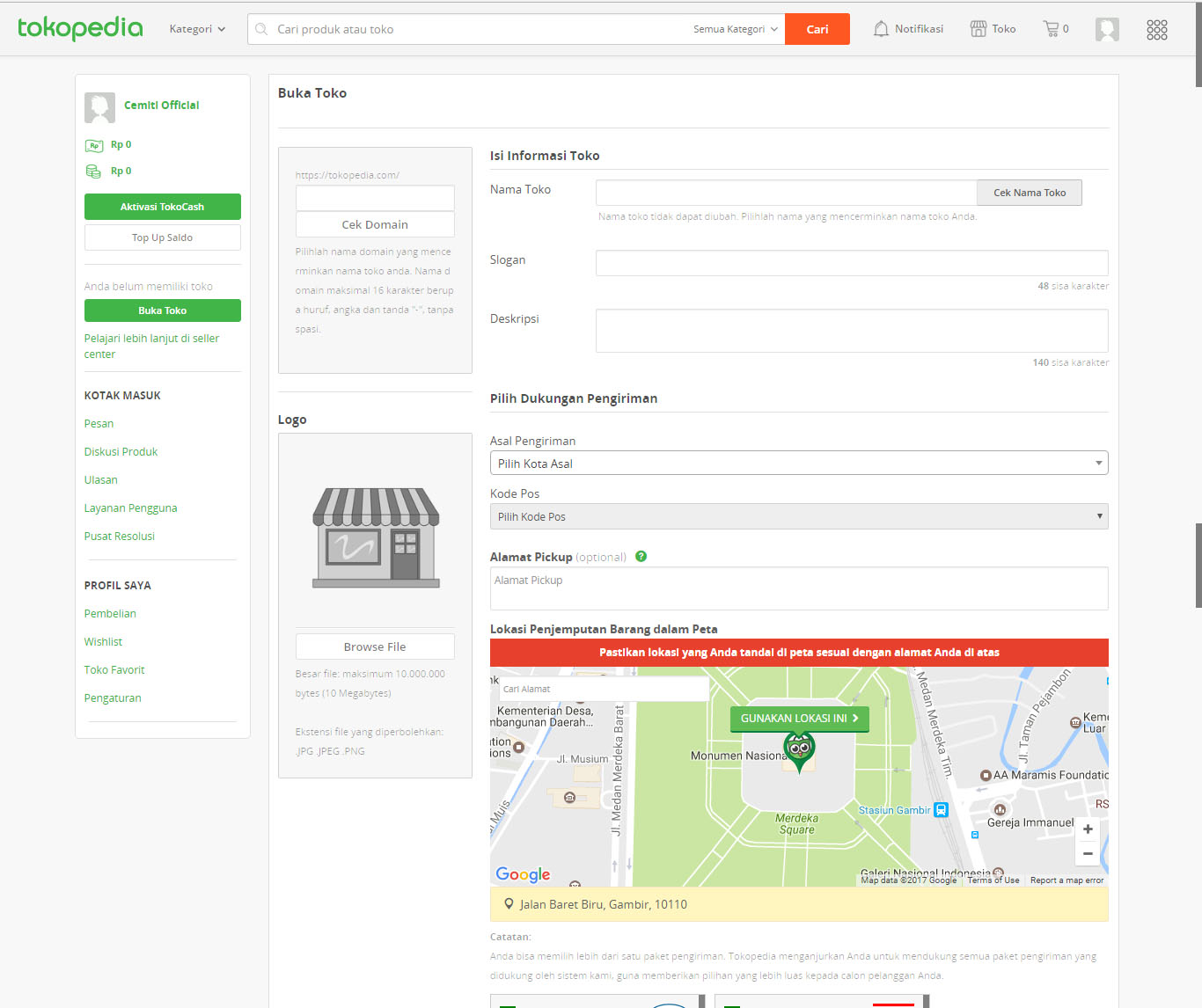 Cara Membuat Toko Di Tokopedia Cemiti