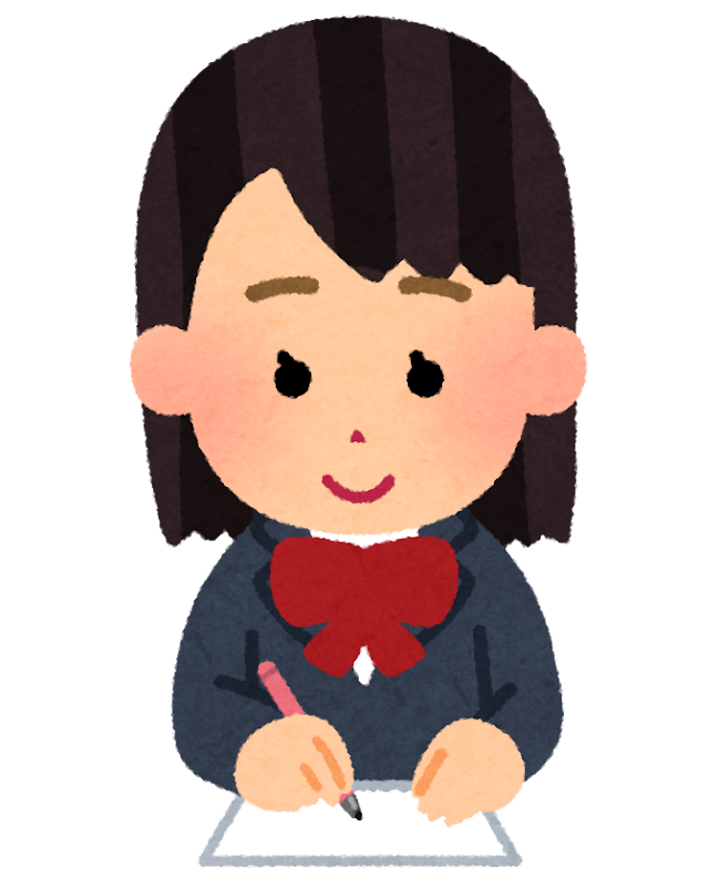 紙に何かを書く人のイラスト 学生 かわいいフリー素材集 いらすとや