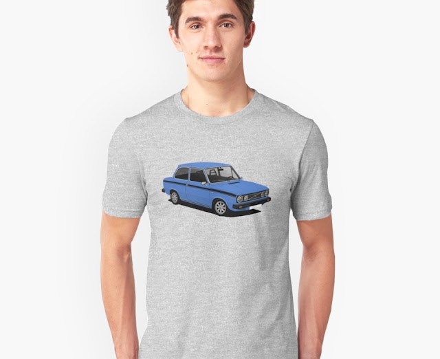 Classic car t-shirts: 70's Volvo 66 Saloon