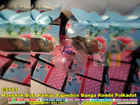 jual Mangkok Bola Kemas Paperbox Bunga Kombi Polkadot