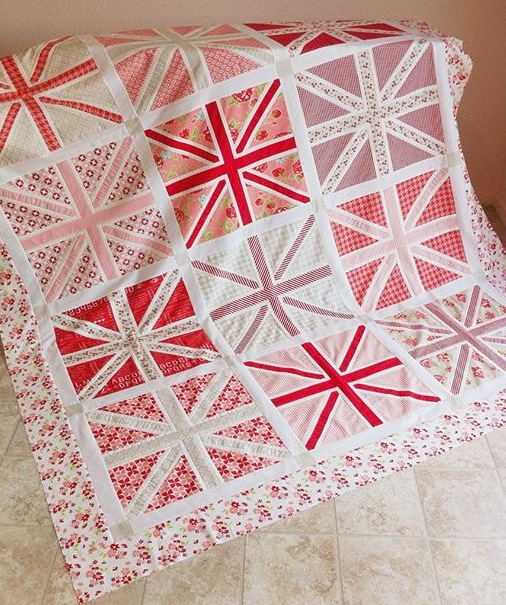 Woodberry Way Jumping Jacks Quilt in Red, Pink, and Grey