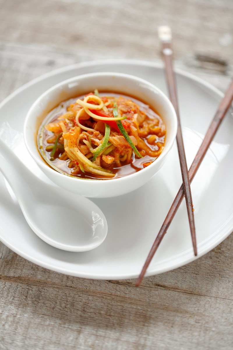 The Chubby Vegetarian: Kimchi and Zucchini Noodle Soup (Vegan, Paleo