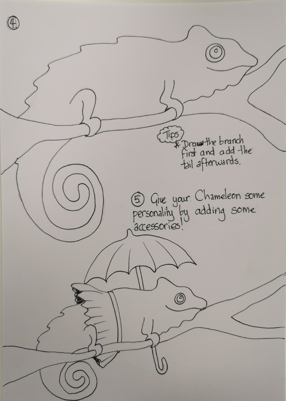 Mixed Up Chameleon Coloring Page