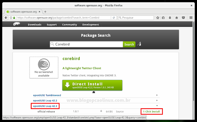 Pesquisa de pacotes do openSUSE