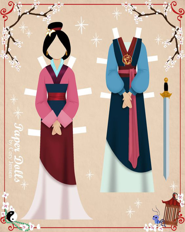 mulan paper doll