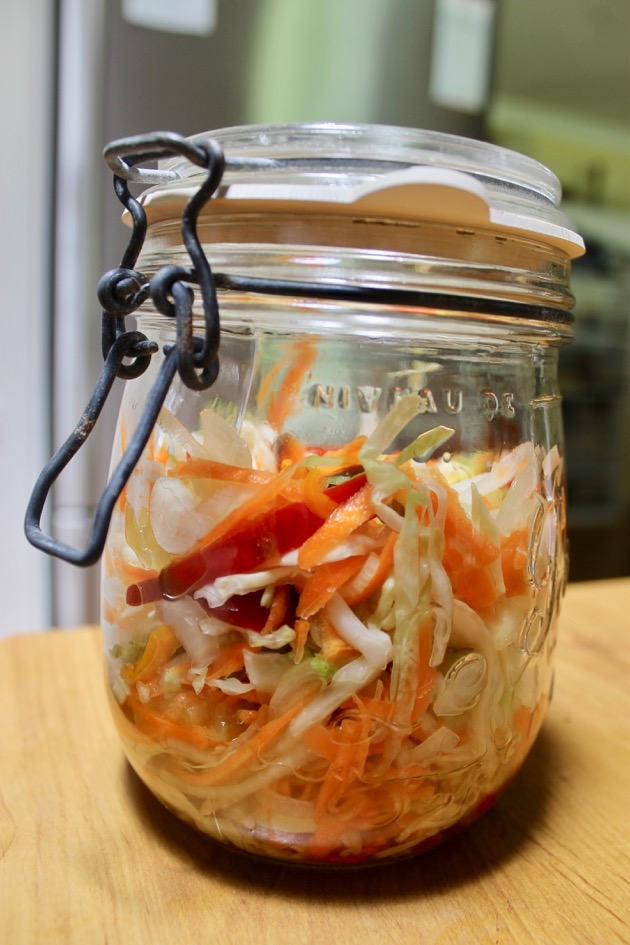 Pickled coleslaw down to earth