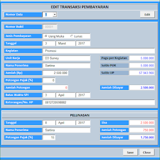 Aplikasi Excel Surat Perintah Perjalanan Dinas (SPPD)