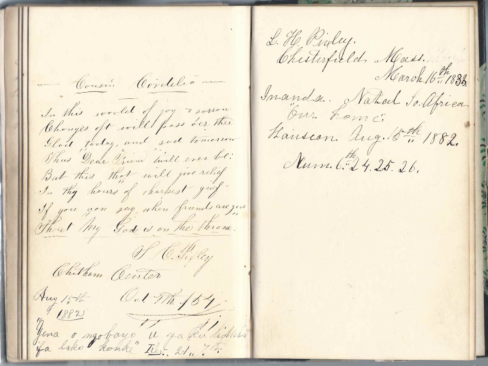 Heirlooms Reunited: 1840s/1850s Autograph Album of Cordelia (Shaw) Lyon ...