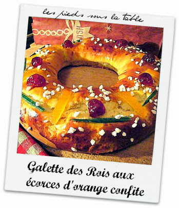 Galette des Rois briochée aux écorces d'orange confite