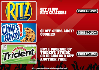 Coupon Clipping Moms: Ritz Crackers, Chip's Ahoy and Trident Gum coupons