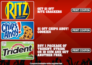 Coupon Clipping Moms: Ritz Crackers, Chip's Ahoy and Trident Gum coupons