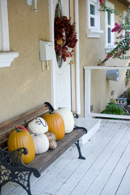 Pumpkins on the porch