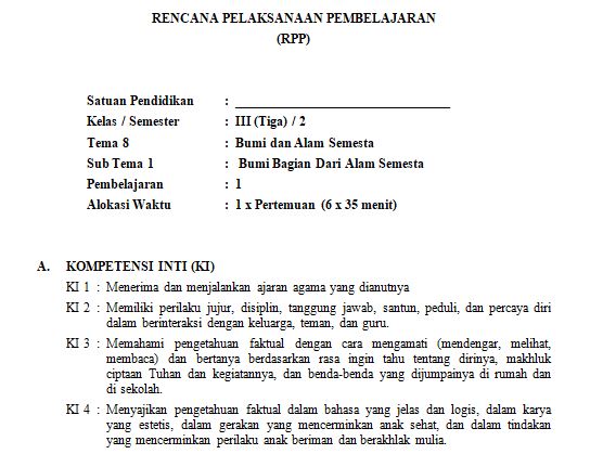 Rpp Kelas 3 Sd K13 Revisi 2018 Semester 2