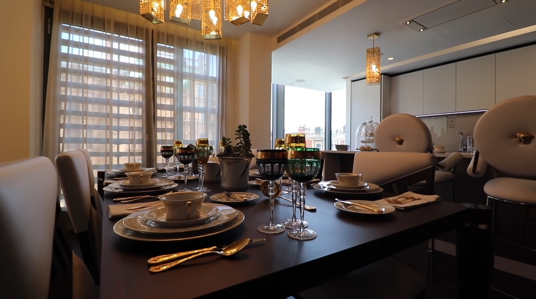 17 Interior Design Photos vs. DAMAC Tower Nine Elms London By Versace Luxury Condo Tour
