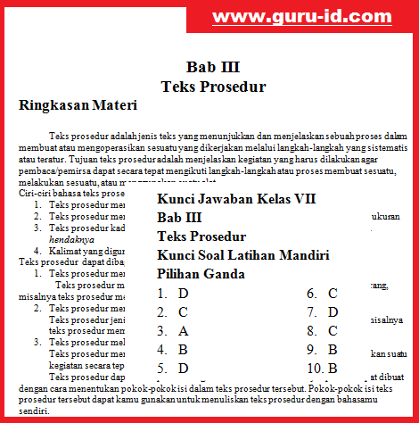 Soal Ulangan Harian Bahasa Indonesia Teks Deskripsismp Kls 7