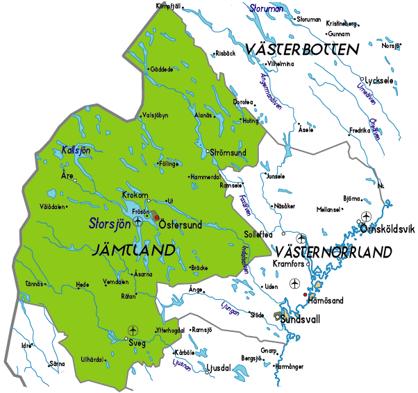 Sverige Stadskarta Geografi Plats: Jämtland Karta över Staden