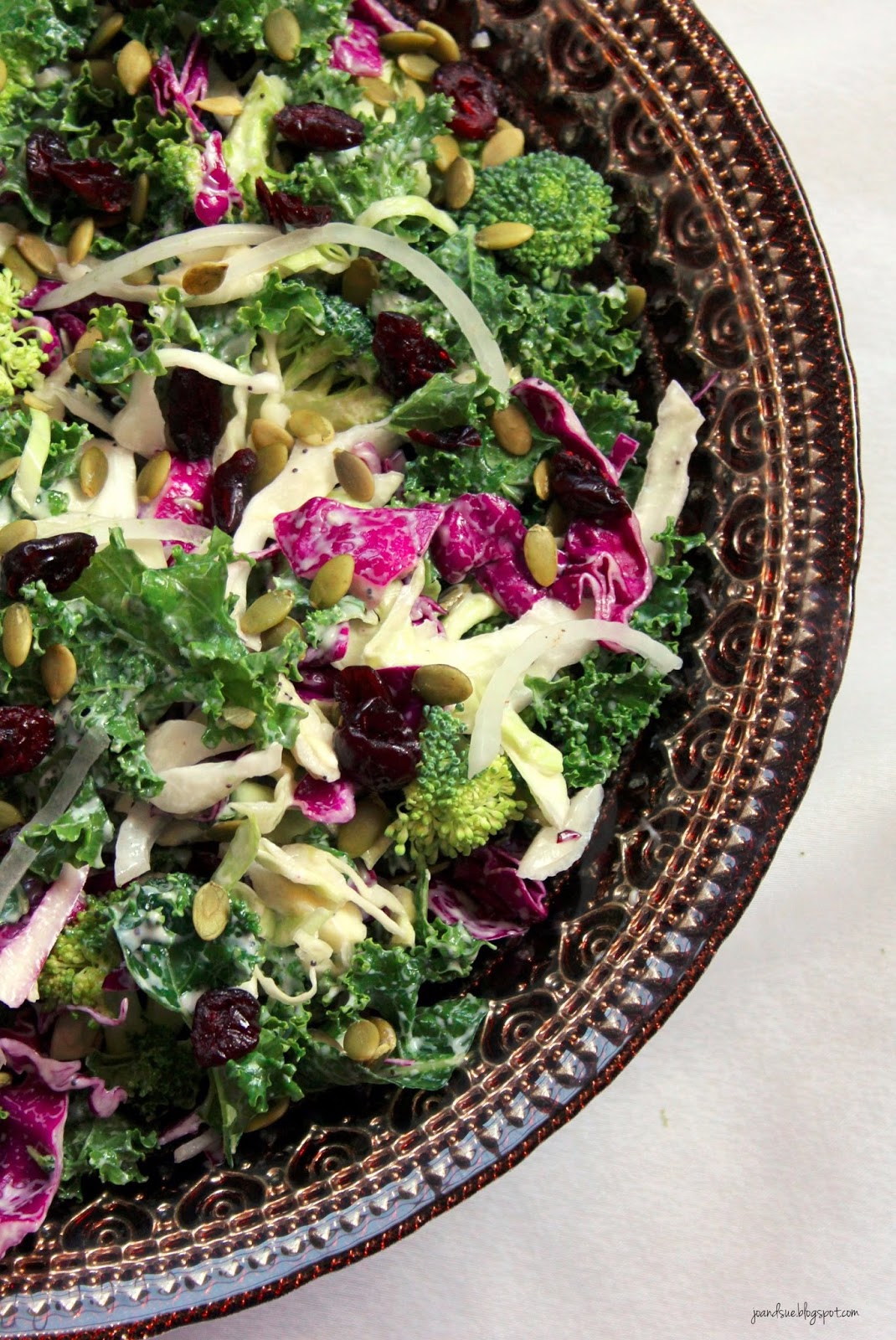 Jo and Sue Kale and Cabbage Salad with Poppy Seed Dressing