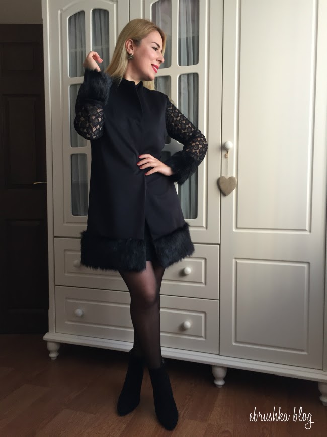 kurklu ceket seffaf topuklu bot