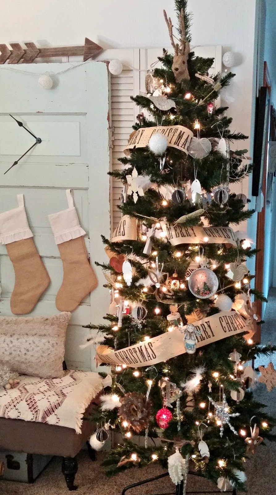 Christmas Decorating How to Create a Boho Christmas Tree Little Vintage Cottage