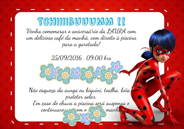 Convite Ladybug Miraculos